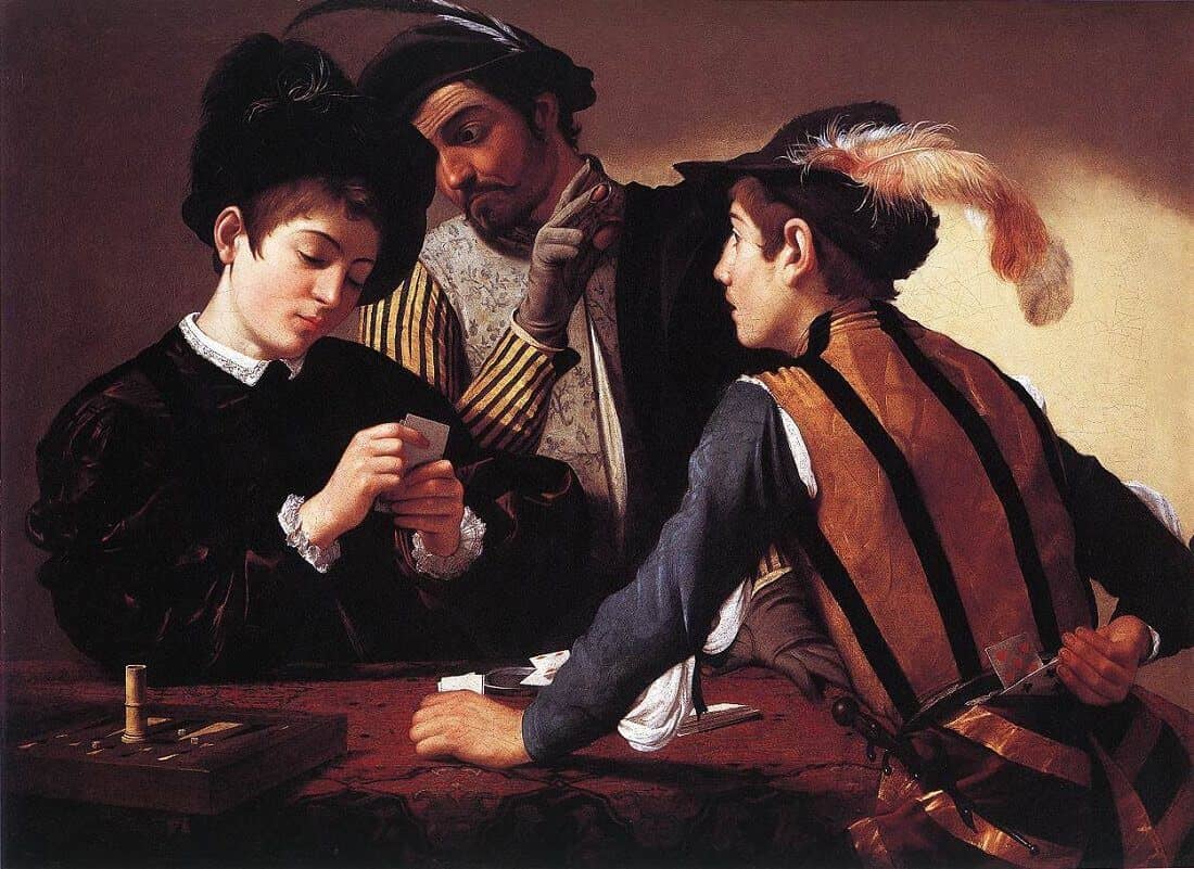 The Cardsharps, 1594 by Caravaggio