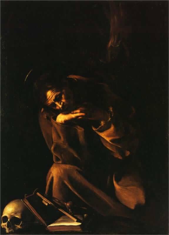 Saint Francis in Meditation, 1606 by Caravaggio