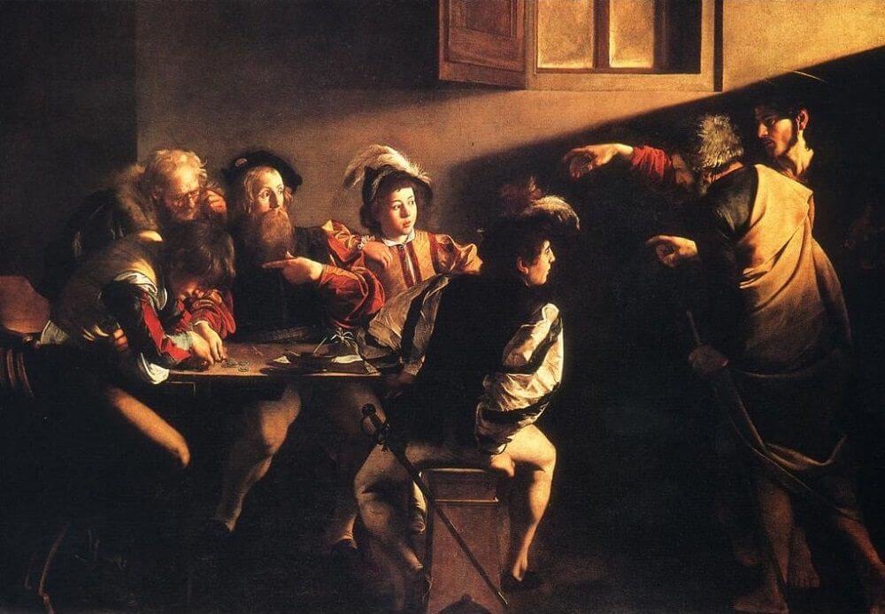 The Calling of Saint Matthew, 1600 by Caravaggio